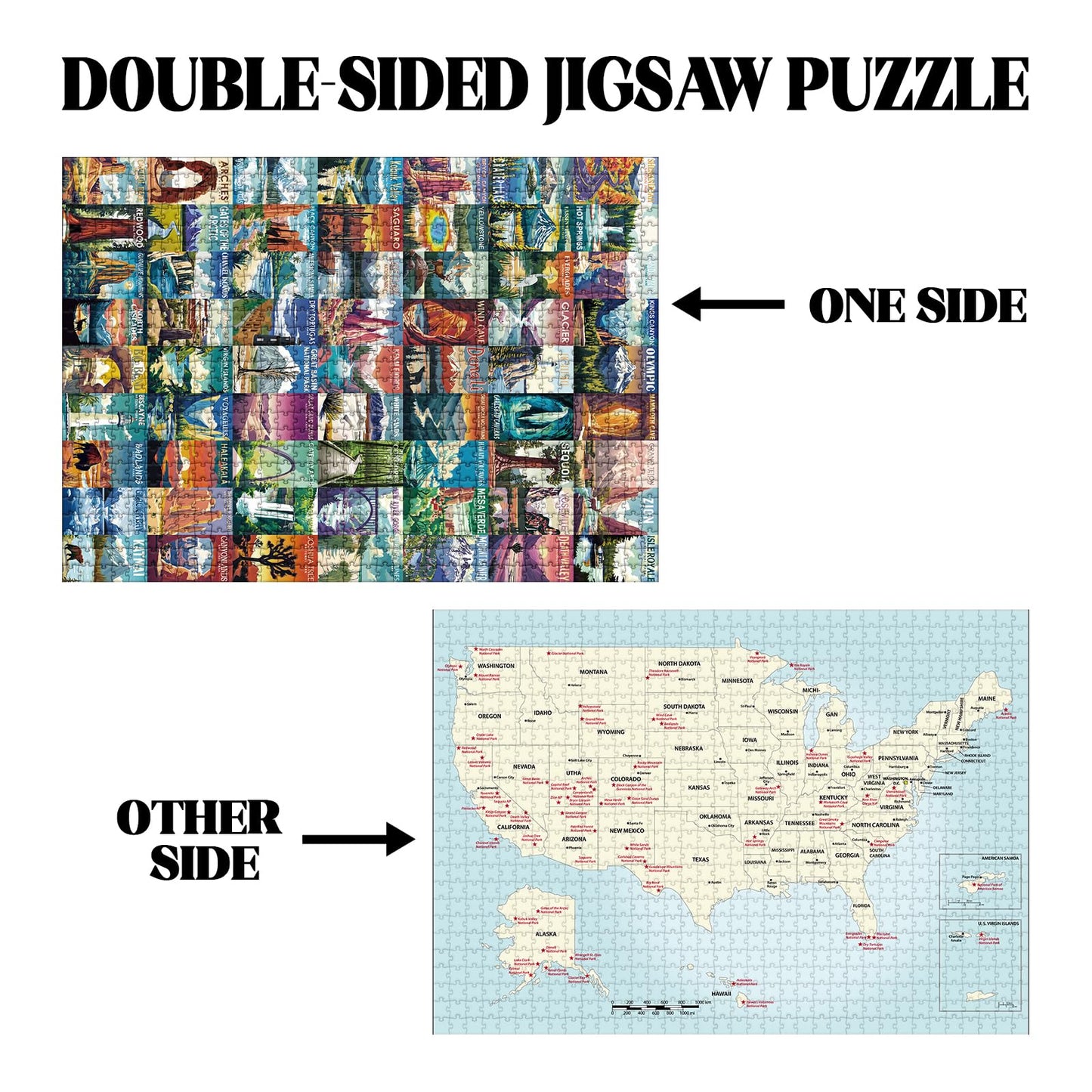 Buhah National Parks Puzzles For Adults 1000 Pieces Nature Travel Landscape Jigsaw Puzzles United States Hawaii Yellowstone Alas