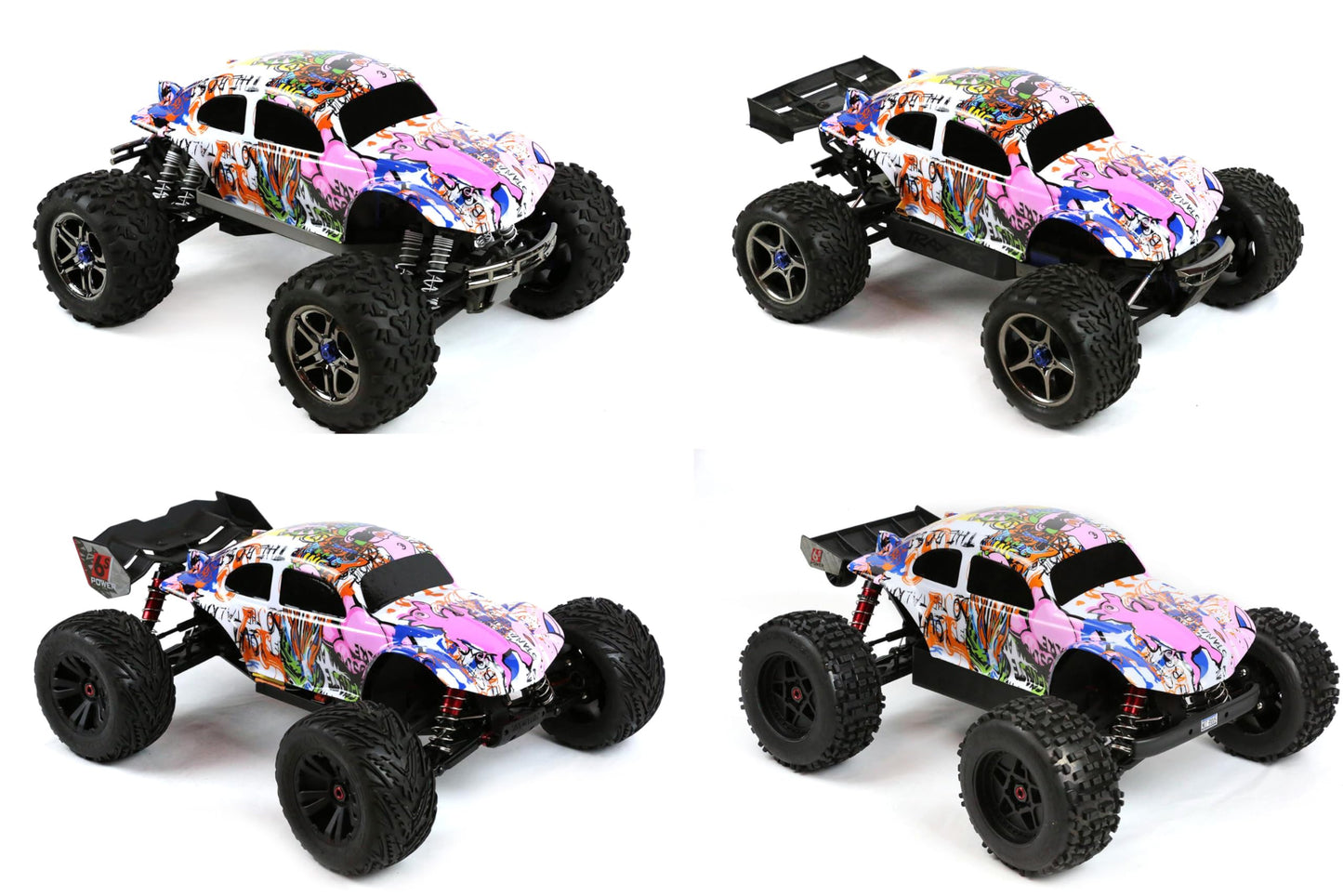 Custom Body Compatible For 1/10 1/8 Scale Rc Car Or Truck (Truck Not Included) (Graffiti Pink Pig)