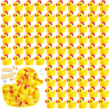 250 Pcs Mini Christmas Resin Ducks Miniature Duck Figures Ornament Small Micro Landscape Garden Aquarium Dollhouse Decoration Ch