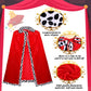 Shinymoon 3 Pcs Halloween Prince Costume For Kids King Crown Robe And Scepter Prince Costume For Boys King Prince Cosplay(Red)