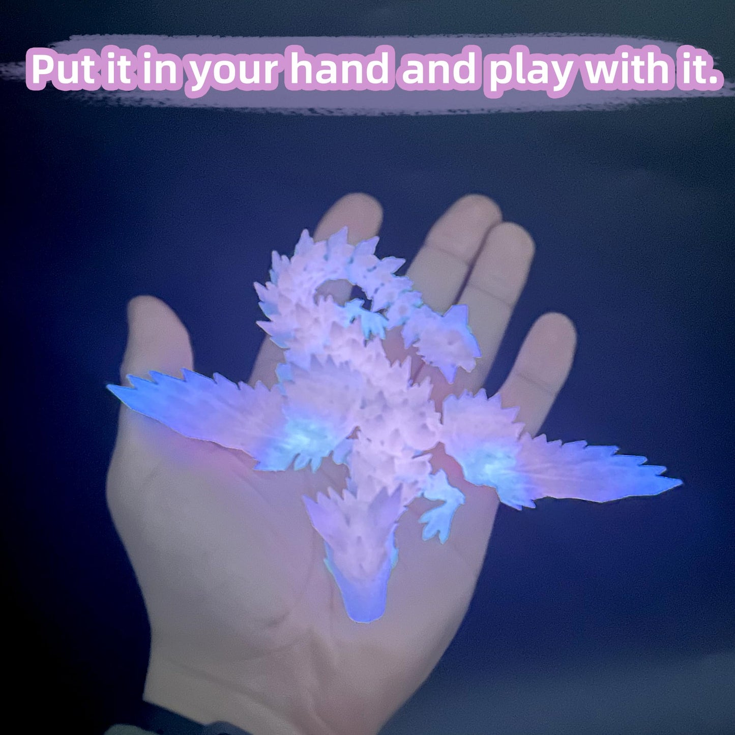 Flavery 3D Printed Flying Dragon In Egg - Dino Eastewr Egg With 9'' Flexible Winged Dragon Inside, Colorful Fidget Toy, Birthday