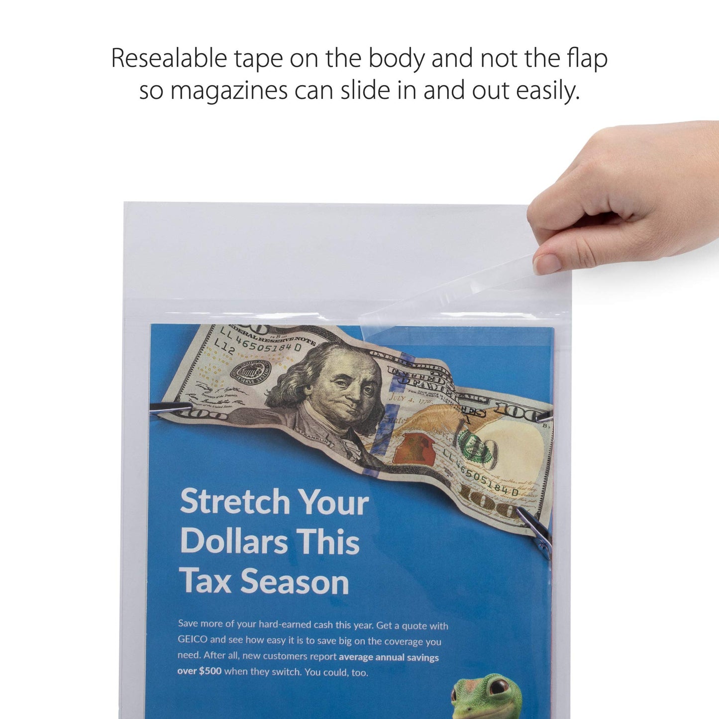 Titanshield Resealable Magazine Bags 8-3/4' X 11-1/8' With 1-1/2' Flap. (150-Count)