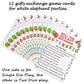 90Shine Christmas Game White Elephant Gift Exchange Xmas Holiday Party Decoration Supplies