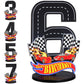MiniInflat Race Car 6th Birthday Number Sign Centerpiece Race Car Theme 6th Birthday Party Supplies Wooden Table Decoration Phot