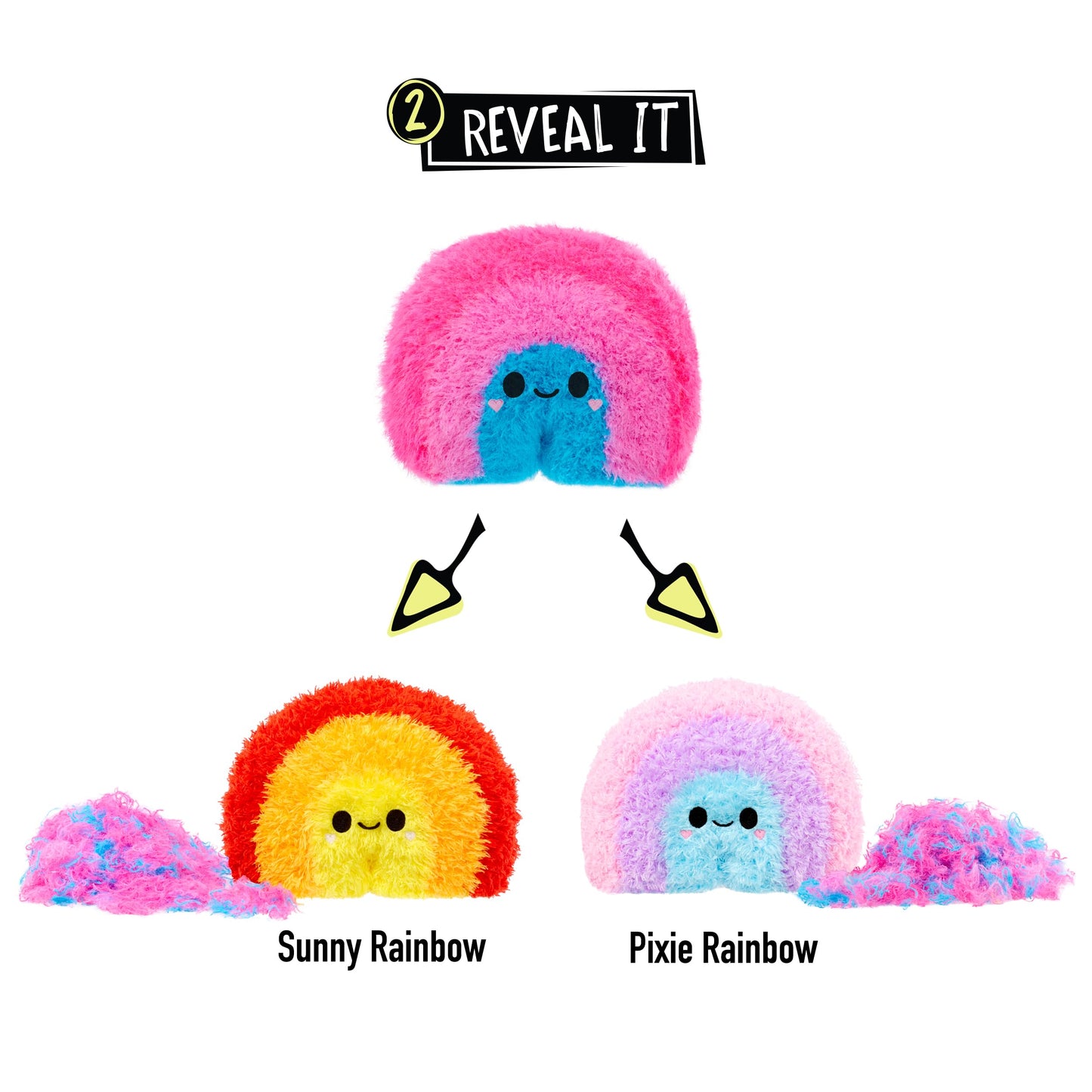Fluffie Stuffiez Rainbow Small Collectible Feature Plush - Surprise Reveal Unboxing With Huggable Asmr Fidget Diy Fur Pulling, Ultra Soft Fluff