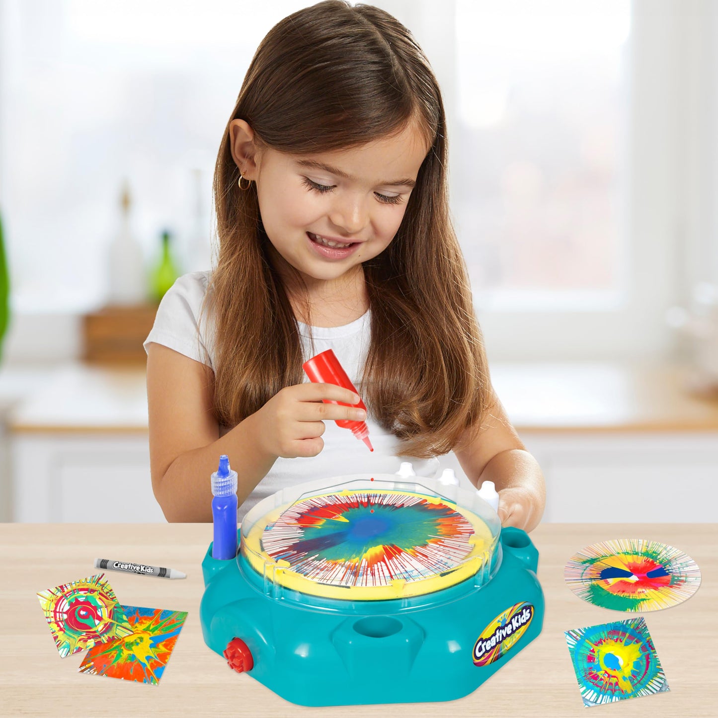 Creative Kids Super Spin n Splatter Art Machine Artas and Crafts for Boys and Girls Ages - Painting Spinner Toys for Kids - Gif