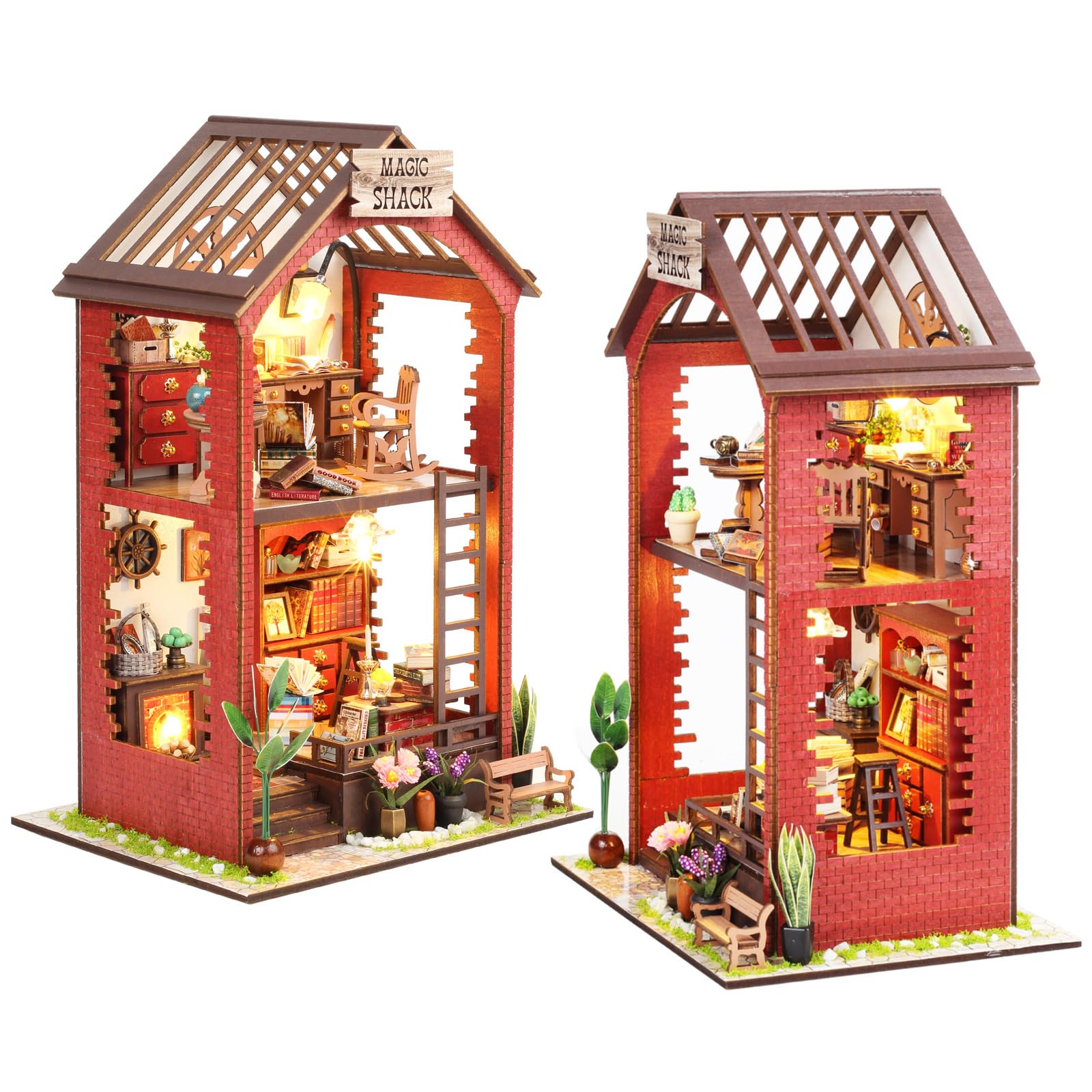 Book Nook Kit  Christmas DIY Dollhouse with Sensor Led Light  Wooden Puzzles  limited availability  for 14+ Teens and mature-themeds Building