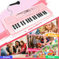 M Sanmersen Kids Piano Keyboard With Microphone 37 Keys Portable Electronic Keyboards For Beginners Musical Toy For 3/4/5/6 Year Old Girls Boys, Pink
