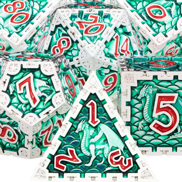 DND Metal Dice Set ARUOHHA Dungeons and Dragons Dice with Gift Box,D&D Dice Set D + D Large Polyhedral Dice for Pathfinder RPG B