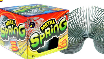 JA-RU Jumbo Silver Metal Spring (1 Toy) 2.5 Inch Coil Vintage Toy - Travel Size Game, Treasure Box Classroom Prize for Kids, Par