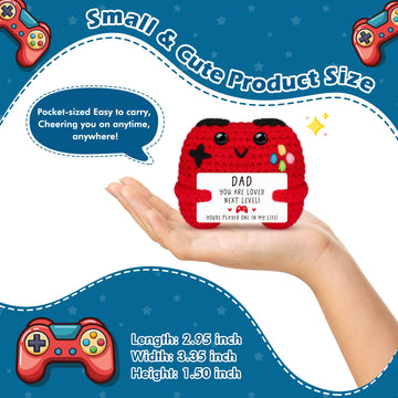 Busy Gaming Life Crochet Game Controller Dad Gifts for Christmas Fathers Day Birthday, Best Dad Ever Gifts for Father from Son D