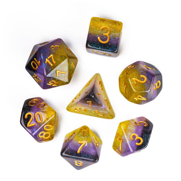 HDdais 7PCS Non-Binary-Pride Polyhedral Dice Set, Homosexual Flag D&D Dice for Dungeons and Dragons, DND Dice for RPG MTG and Ot