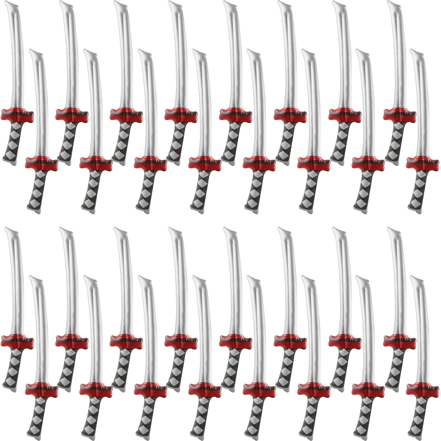 Fahacop 32 Pack 30 Inch Inflatable Ninja decorative replica blades Blow up Katana Toy Inflatable Samurai  for Kids Halloween Ninja Theme Party Costume Accessories