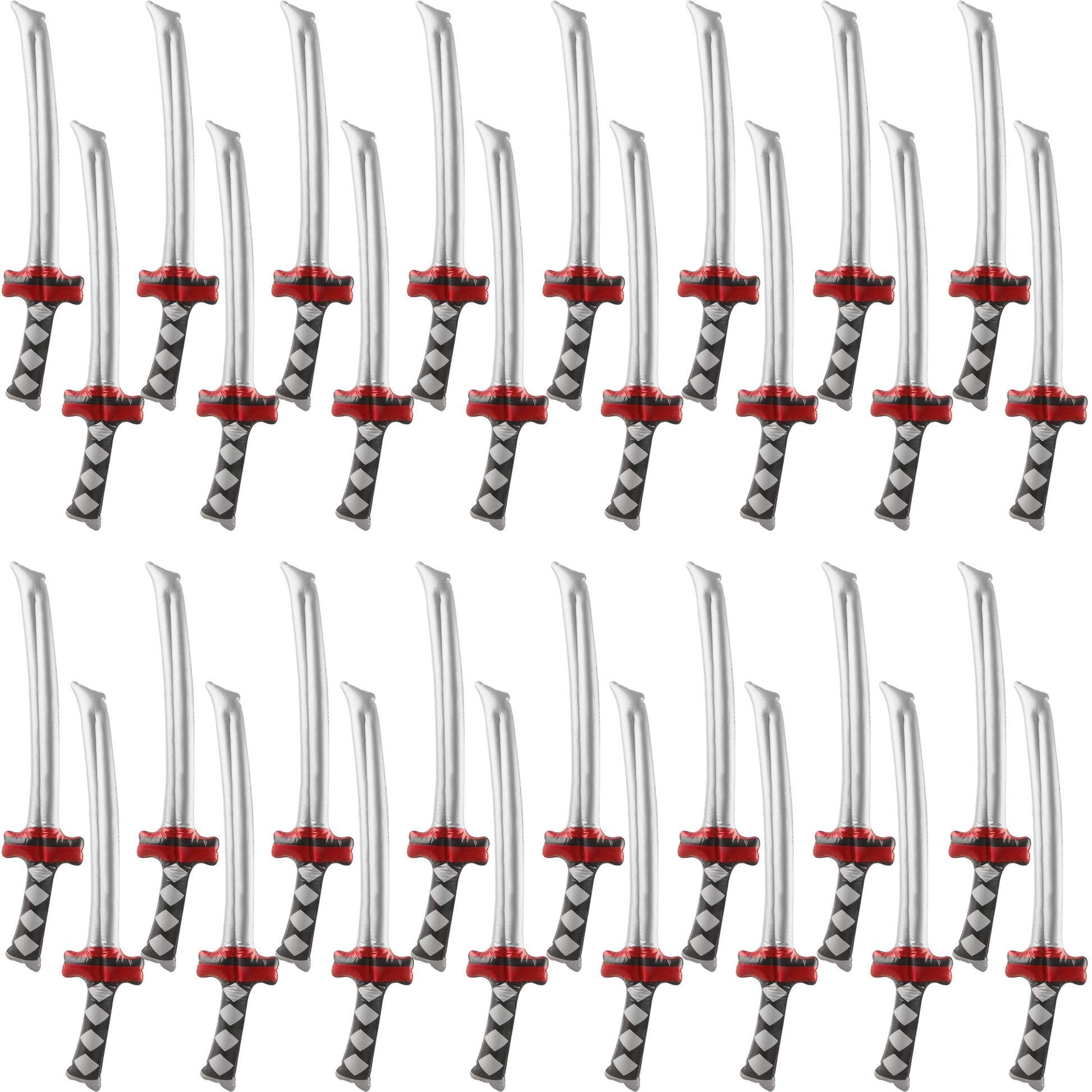 Fahacop 32 Pack 30 Inch Inflatable Ninja decorative replica blades Blow up Katana Toy Inflatable Samurai  for Kids Halloween Ninja Theme Party Costume Accessories