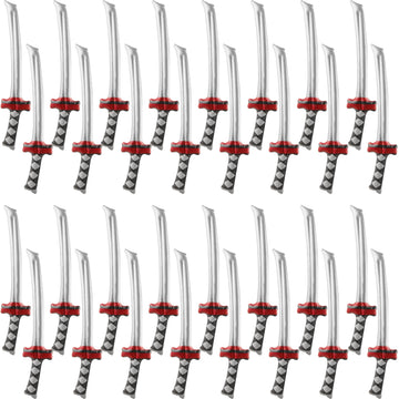 Fahacop 32 Pack 30 Inch Inflatable Ninja decorative replica blades Blow up Katana Toy Inflatable Samurai  for Kids Halloween Ninja Theme Party Costume Accessories