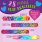 Peaceable Kingdom Valentines Cards For Kids Classroom, Set Of 28 Valentines Day Gifts - Animal Print Slap Bracelets