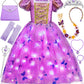 Davvew Princess Dresses For Girls,Light Up Princess Costume For Christmas, Halloween, Birthday Gifts For Age 3-8 Year Old