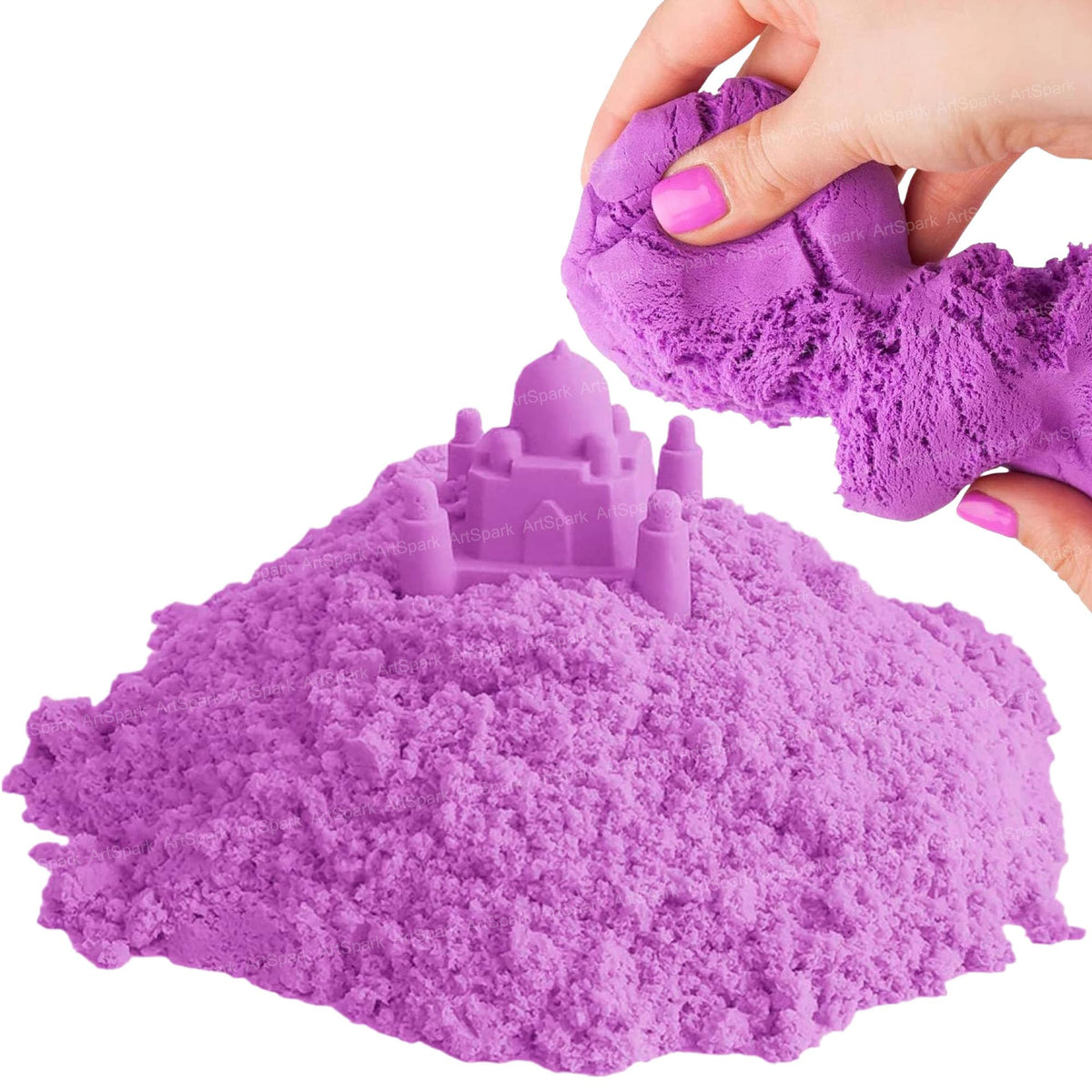 Artspark Creative Natural Sand Toy  Smooth, NonSticky, Soft Sand Clay For Kids, Boys, Girls  500Gm Without Tray & Mould (Purp