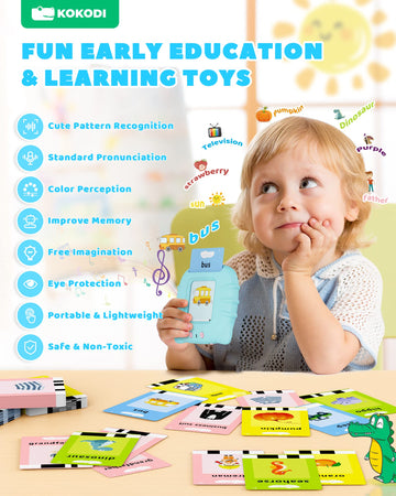 Kokodi Toddler Toys For Boys 2 3 4 5 Year Old Gifts, Speech Therapy Toys, Talking Flash Card 224 Sight Words, Montessori Learning Educational Sensory Toys For Autistic Children Toddler Age 2-5
