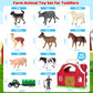 Farm Animals Toys For 1 2 3 Year Old Toddlers Girls Boys, Big Red Barn Farm Playset With Figures Animals And Tractor Toys For Ki