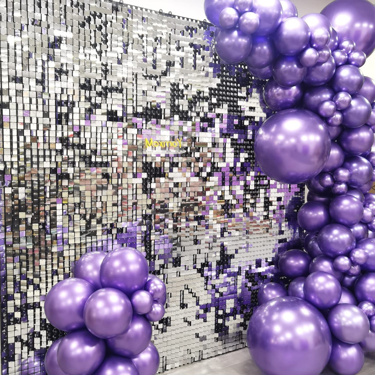 Moxmay 102 Pieces Chrome Purple Balloons 18In 12In 10In 5In Different Sizes Metallic Party Balloon Kit For Birthday Halloween Ch