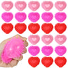 Jenaai 24 Pcs Valentines Soft Spiky Puffer Balls Mini Heart Sensory Balls Bulk 2.3 Inch Bouncy Sensory Stress Relief Toy for Fi