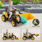 Joyldias 12V Ride On Excavator With 2.4Ghz Remote Control, Electric Construction Vehicle Bulldozer For Kids Digger With 3 Speeds, Bluetooth, Microphone Jack, Music, Lights, Yellow
