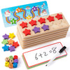 Synarry Wooden Ten-Frame Set Math Manipulatives For Kindergarten Classroom Elementary 1St 2Nd Grade, Montessori Toys Gifts For 3-8, Addition And Subtraction Counters Math Games For Kids Ages 6-8