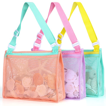 Tagitary Beach Toy Mesh Beach Bag Kids Shell Collecting Bag Beach Sand Toy Shells Beach Toys Swimming Accessories For Boys And G