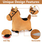 iPlay, iLearn Bouncy Pals Brown Hopping Horse Plush Toy, Medium Inflatable Ride-On Bouncer for Toddlers 18-36 Months