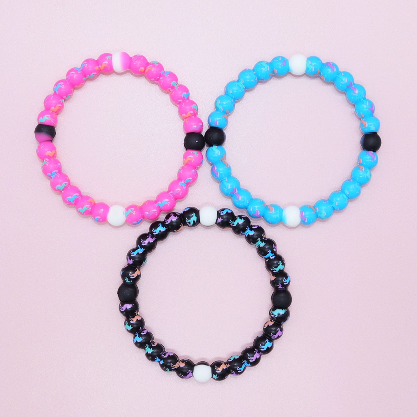 FROG SAC 3 PCS Unicorn Bracelets for Girls, Silicone Bubble Bracelet Pack for Kids, Unicorns Theme Birthday Party Favors and Goo