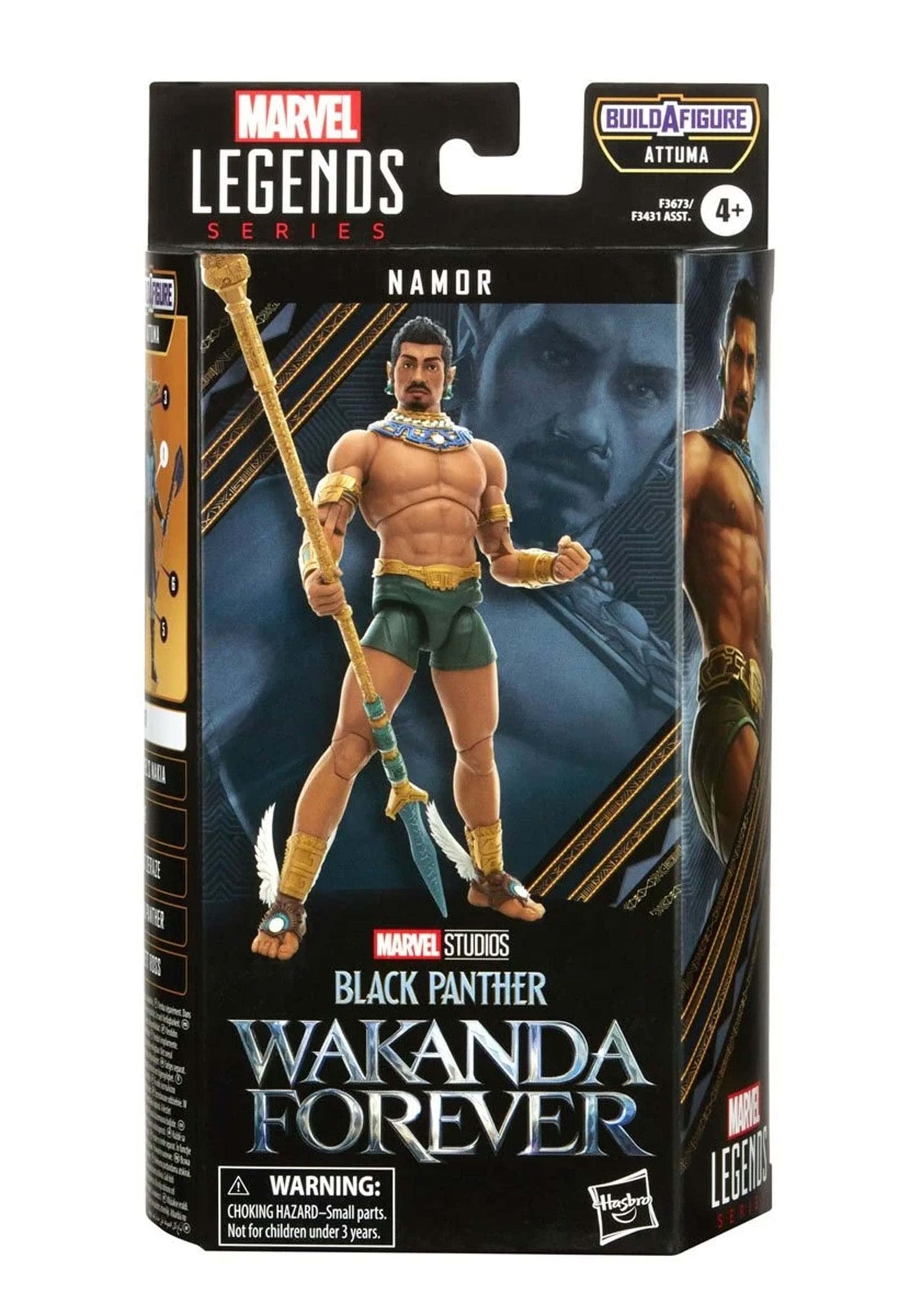 Marvel Legends Series Black Panther Wakanda Forever Namor 6-Inch Mcu Action Figure Toy, 3 Accessories, 1 Build-A-Figure Part
