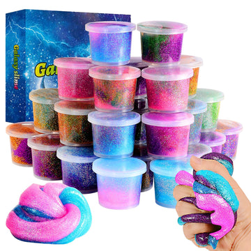 Zdthnsiat Galaxy Slime Sparkling 24Pack Toy Party Favors For Girl, Stretchy And Non-Sticky, Stress Relief Toy For Boys, Easter B