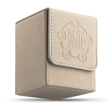 Tcguard Card Deck Box For Mtg Card Storage Box Holds 100 Plus Single Sleeved Cards, Microfiber Lining And Leather Card Box Compatible With Trading Card Games Tcg, Yugioh Cards, Etc. (White)
