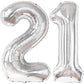 Katchon, Big Silver 21 Balloon Number - 40 Inch | Silver 21 Number Balloons For 21St Birthday Decorations | 21 Birthday Balloons, 21St Birthday Decorations For Her | Finally 21 Birthday Decorations