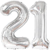 Katchon, Big Silver 21 Balloon Number - 40 Inch | Silver 21 Number Balloons For 21St Birthday Decorations | 21 Birthday Balloons, 21St Birthday Decorations For Her | Finally 21 Birthday Decorations
