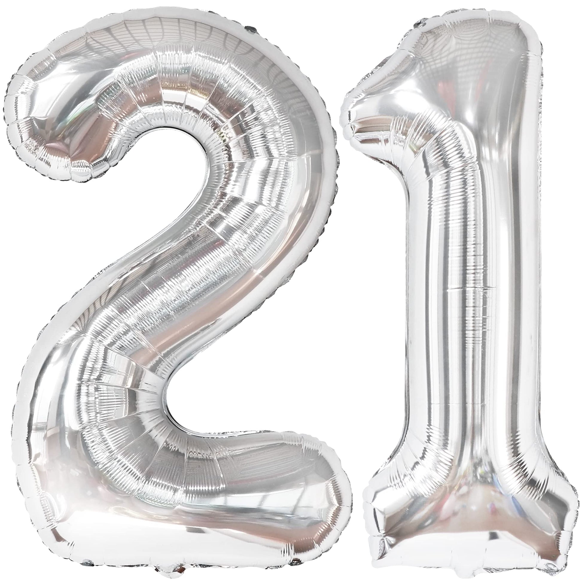 Katchon, Big Silver 21 Balloon Number - 40 Inch | Silver 21 Number Balloons For 21St Birthday Decorations | 21 Birthday Balloons, 21St Birthday Decorations For Her | Finally 21 Birthday Decorations