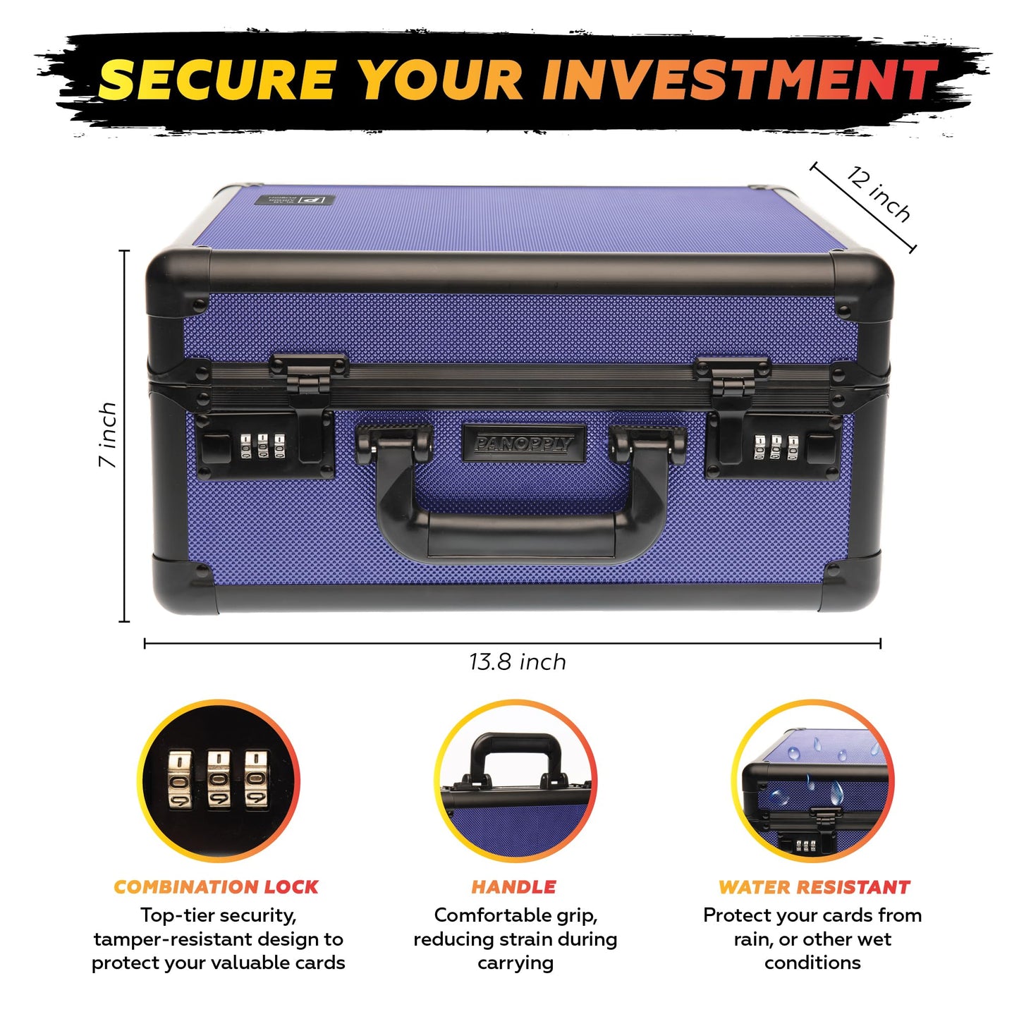 Panopply SLAB protective covering FUSION 120+ 3 Row Psa Graded Card Storage Box Graded Card Case Psa Slab Case for Graded Cards Psa Card Case Baseball Card Cases for Sports Cards Storage (BLUE)