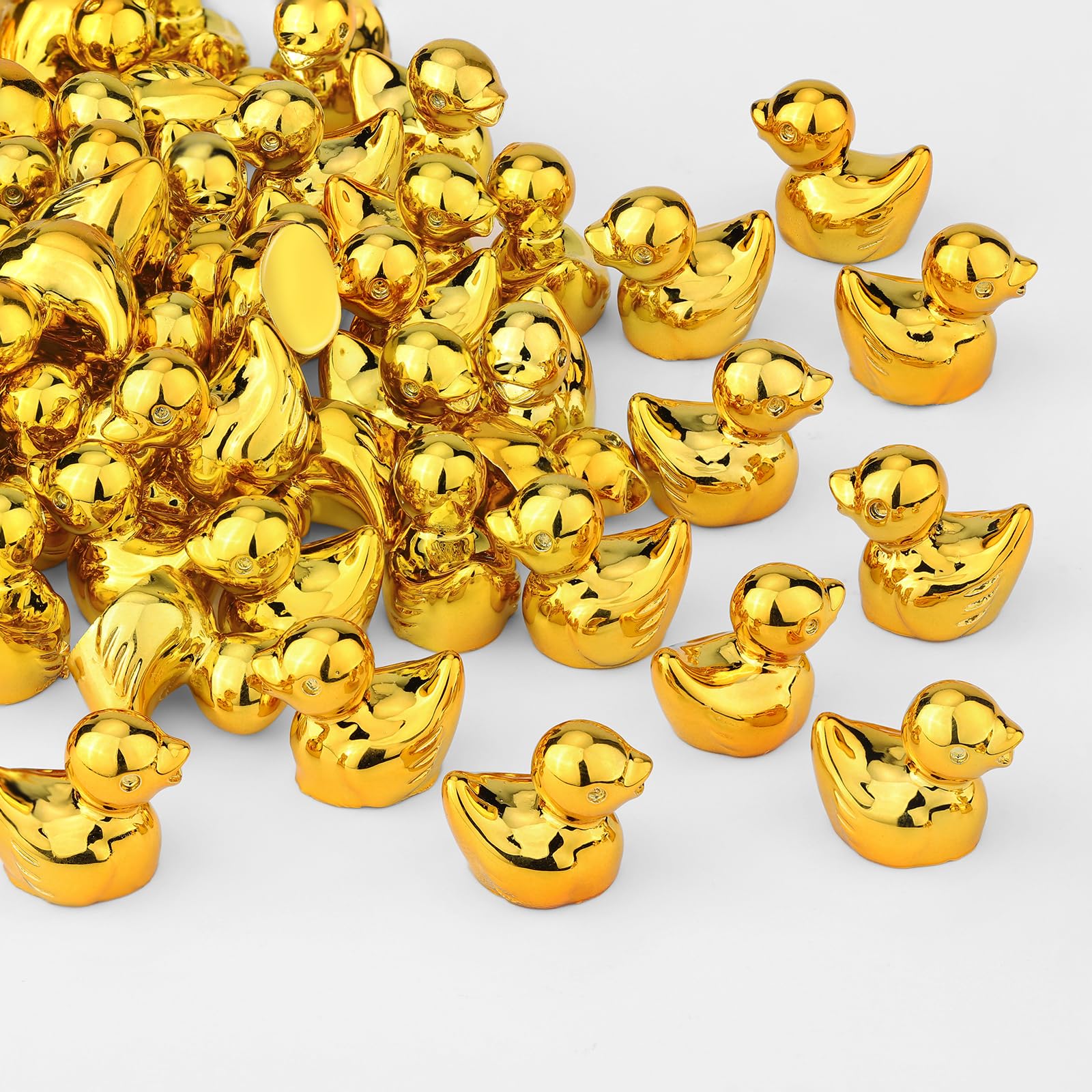 ywevyezc 80Pcs Mini Golden Duck Statue Golden Duck Figurines Micro Garden Landscape Dollhouse Cake Decoration Potted Plants DIY 