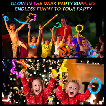 Airney 48 Pcs Glow In The Dark Party Supplies, Light Up Led Pop Tubes, Glow Tubes Glow Sticks Sensory Toys Birthday Glow Party Favors For Kids, Light Up Toys Goodie Bag Stuffers Gifts Prize (48 Pcs)