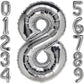 8 Number Balloon Silver 40 Inch Big Foil Mylar 8Th Balloons For 8 Year Old Boy Girl Birthday Party Decorations Wedding Anniversa