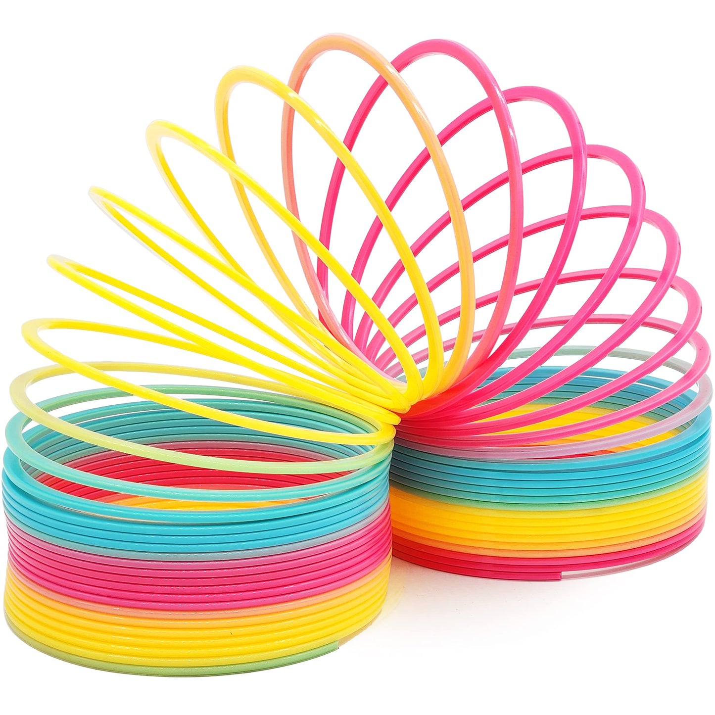 The Dreidel Company Jumbo Rainbow Plastic Coil Spring, Party Favor For Kids, Individually Wrapped, 7'' (175Mm) Spring (12-Pack)