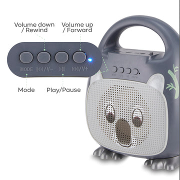 Singimals Kids Karaoke Speaker With Microphone - Unleash Your Child'S Inner Superstar, Bluetooth V5.1, 12H Playtime, 5W Speaker, Multicolor Led Lighting, Kubby The Koala