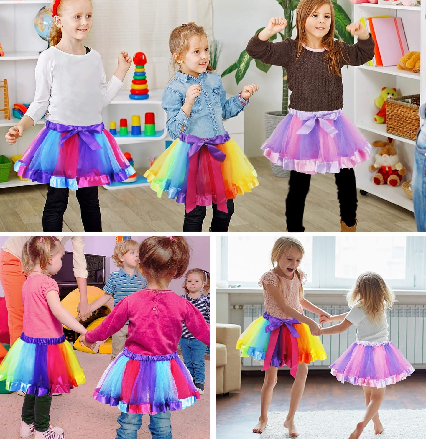 D.Q.Z Kids Fairy Butterfly-Wings Costume For Girls Halloween Butterfly Costumes & Rainbow Tutu Dress Up Party Supplies (Purple1)