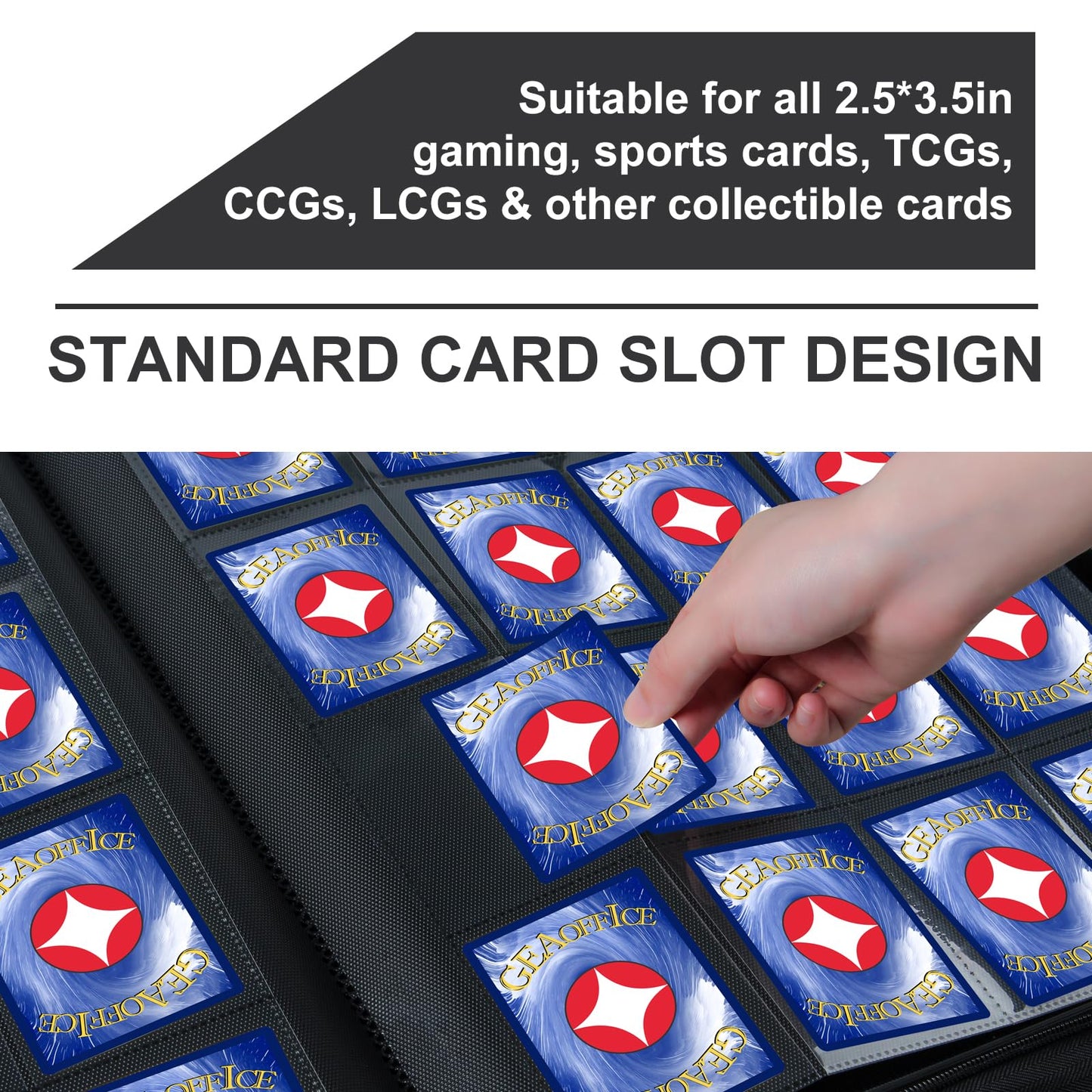 1000 slot card binder MORABTO Premium 1000+ Pockets Card Binder,16 Trading Black