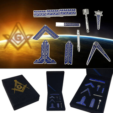 Masonic Working Tool Set Miniature In Velvet Box