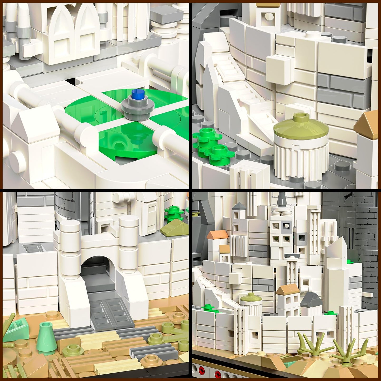 MOC Castle Architecture Mini Building Block Set with Light  Compatible with Lego Ideas STEM Building The City Lord Set for mature-themed Film Fans STEM Christmas Birthday Gift Toy for Boy Kids 8-14 1680PCS