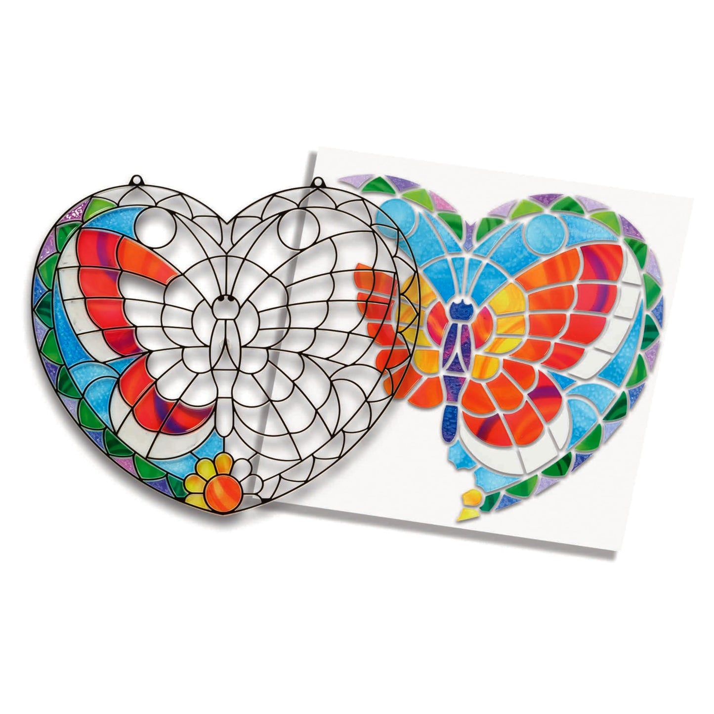 Melissa & Doug Stained Glass Made Easy Activity Kit: Butterfly - 140+ Stickers - Kids Sticker Stained Glass Craft Kit; Sun Catch
