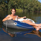 Intex Inflatable Floating Tube - 1 Person Raft, Large, Blue, Vinyl, 5 Pack for Lake/Pool/Ocean