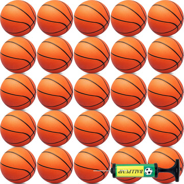 15Pcs 6'' Mini Basketball Balls Bulk Small Basketball Set with Pump, PVC Small Basketball for Over The Door Basketball Hoop Game